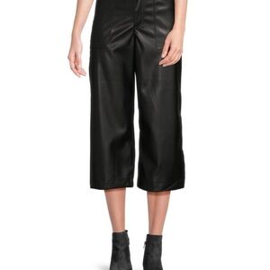 Saks Fifth Avenue Faux Leather Cropped Pants Size M